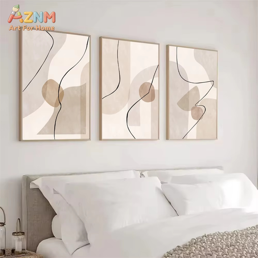 Interior Design Poster - لوحة فنية جدارية بخطوط هندسية بيج