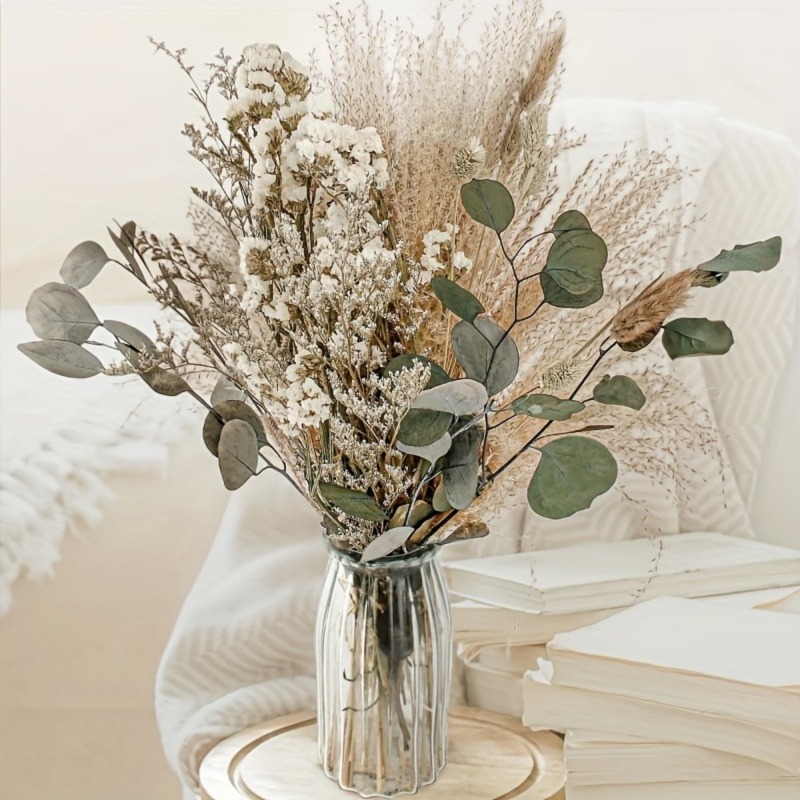 Dried Pampas Bundle - 45 قطعة من الزهور المجففة المختلطة
