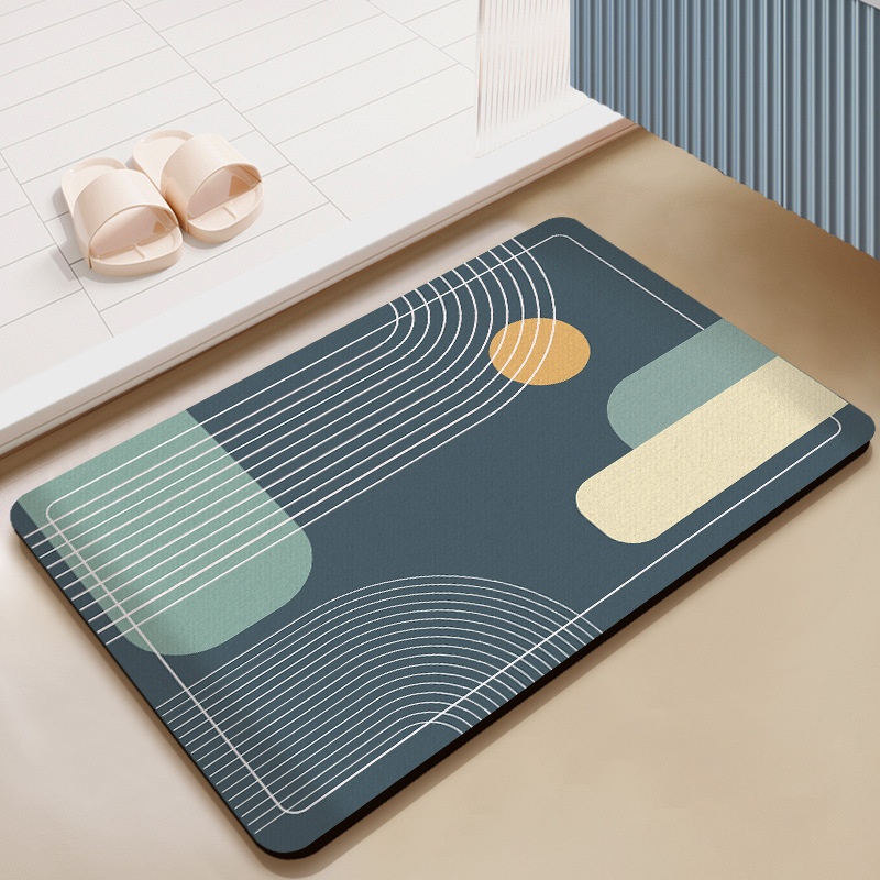 Printed Rug Abstract - سجادة أرضية عصرية بتصميم هندسي مجرد،