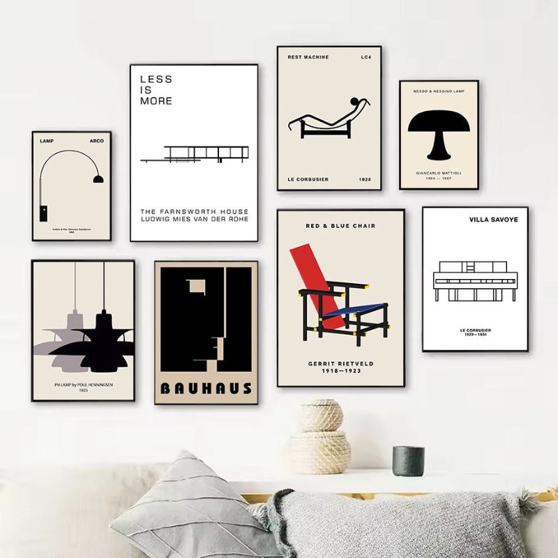 Interior Design Poster - لوحة فنية كلاسيكية لتصميم منزل فارنسورث