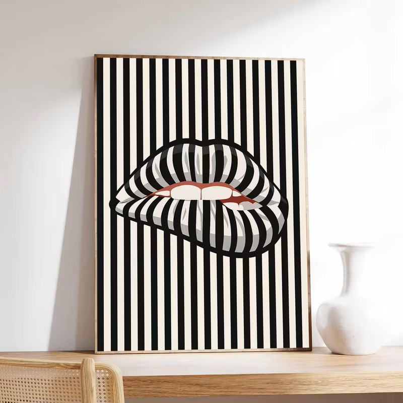 Interior Design Poster - ملصق فني بسيط وتجريدي مخطط على