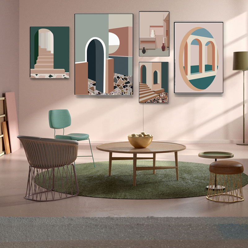 Interior Design And Build - الرجعية Morandi بناء قماش الفن أنيمي