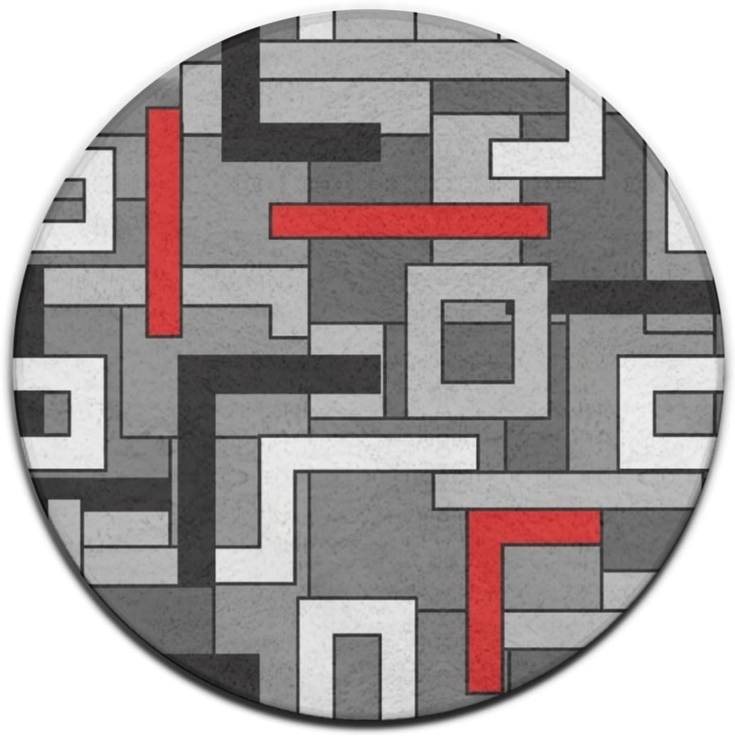 Printed Rug Abstract - سجادة حمام دائرية هندسية مجردة من