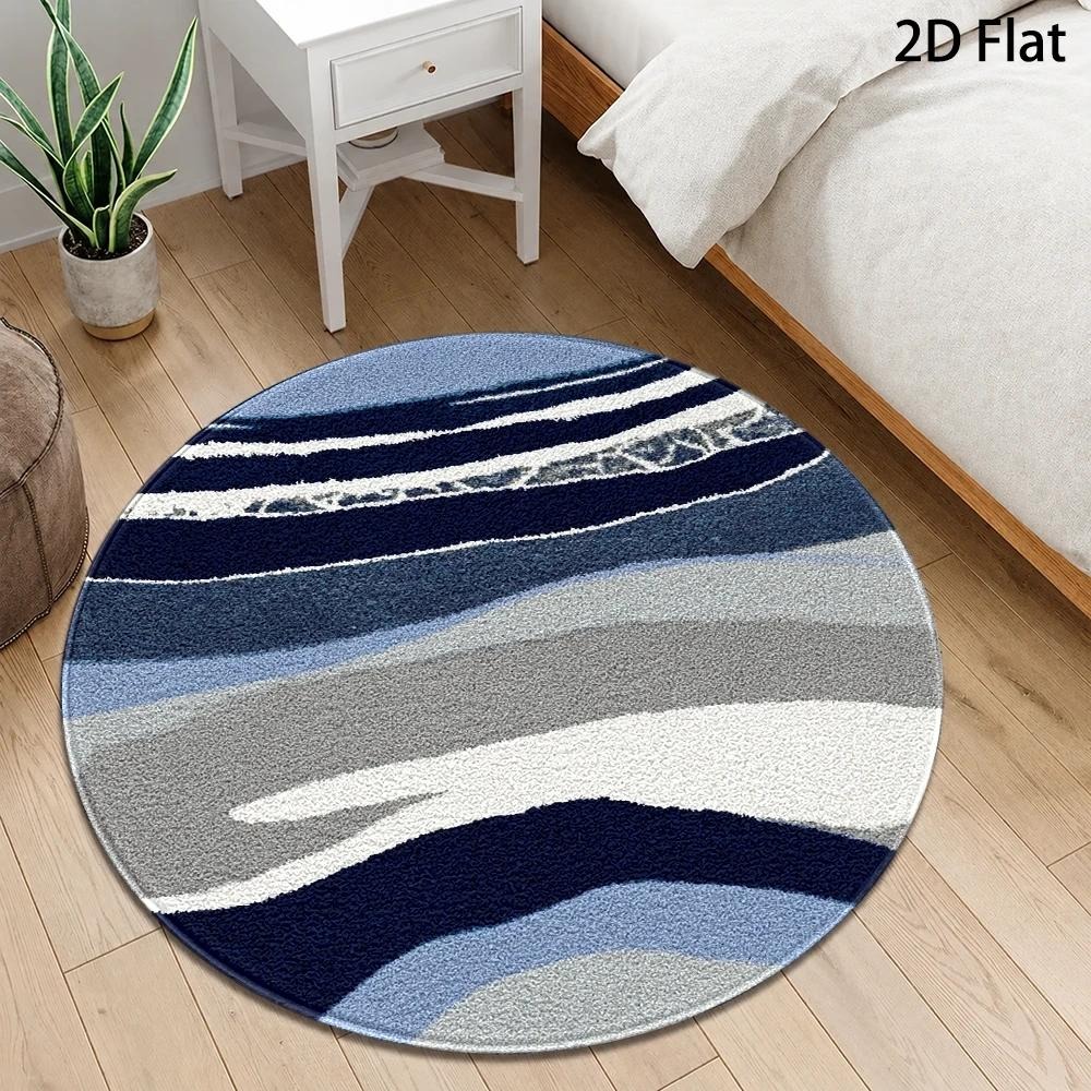 Printed Rug Abstract - سجادة دائرية بتصميم تجريدي بسيط، بنمط