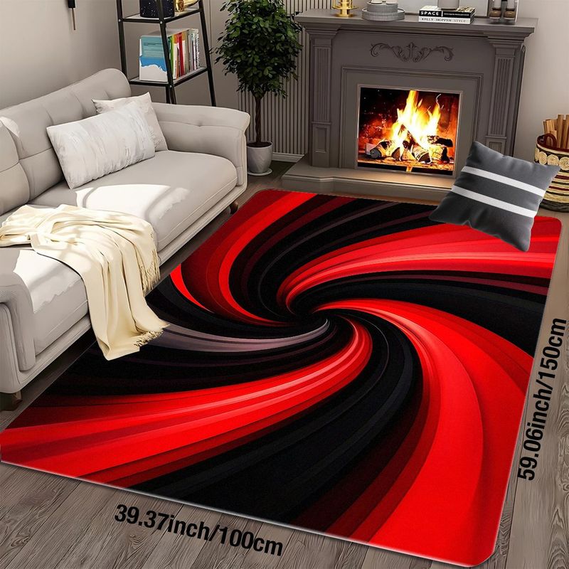 سجادة فلانيل مطبوعة بتصميم حلز - مراجعة Printed Rug Abstract وسعره