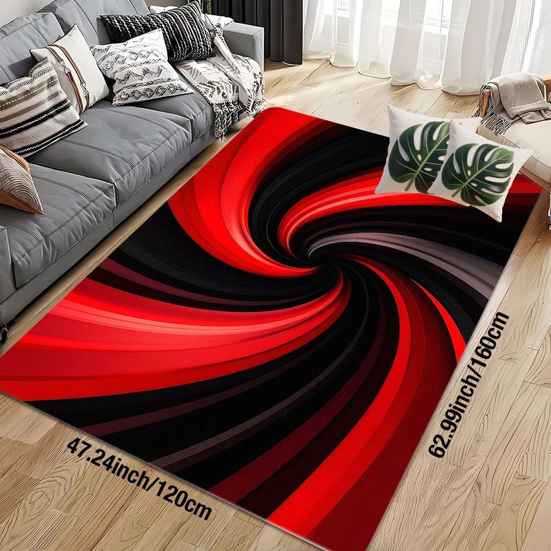 سجادة فلانيل مطبوعة بتصميم حلز - مراجعة Printed Rug Abstract وسعره