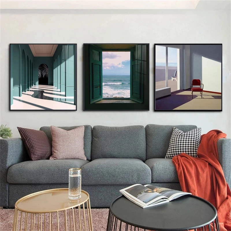 الشمال نافذة خارج المشهد قماش  - مراجعة Interior Design Poster وسعره