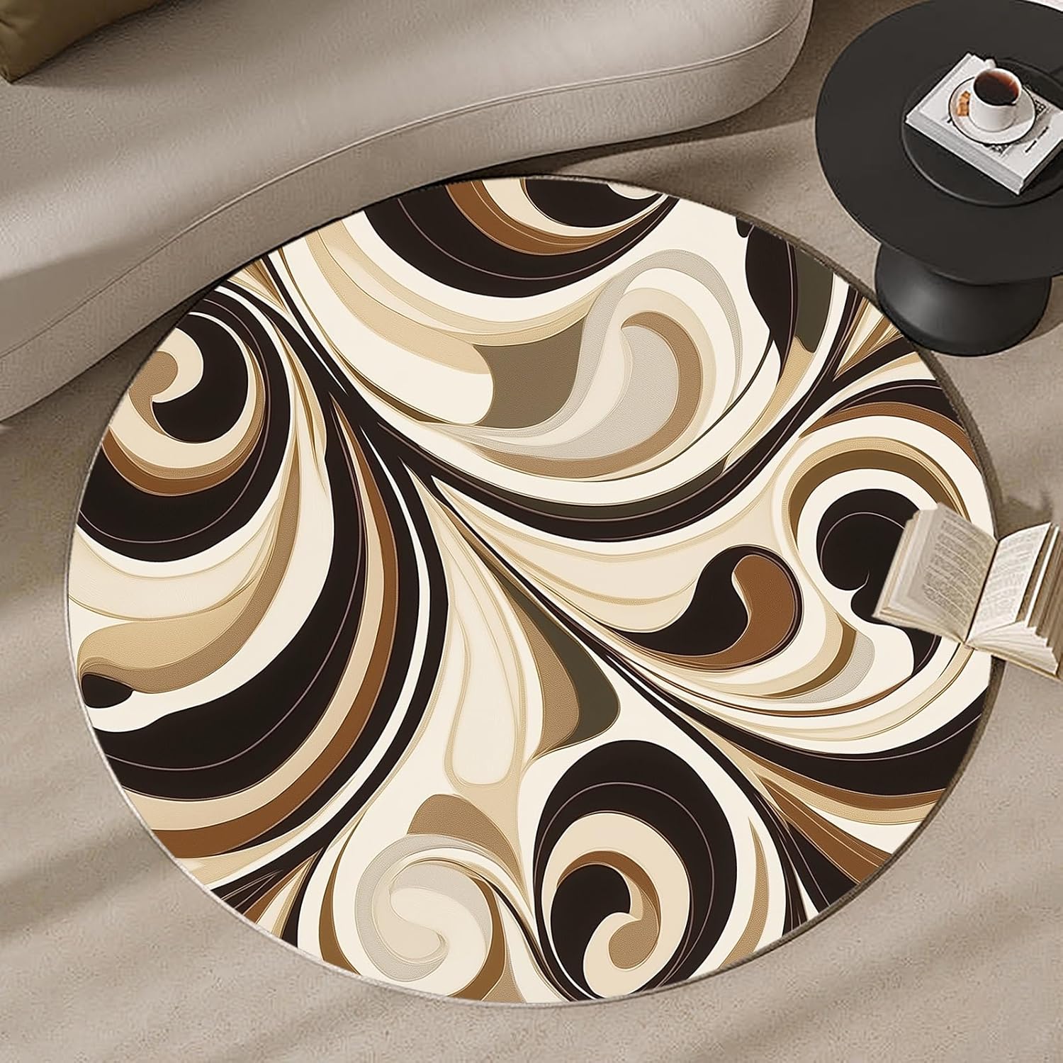 سجادة دائرية ثلاثية الأبعاد بت - مراجعة Printed Rug Abstract وسعره