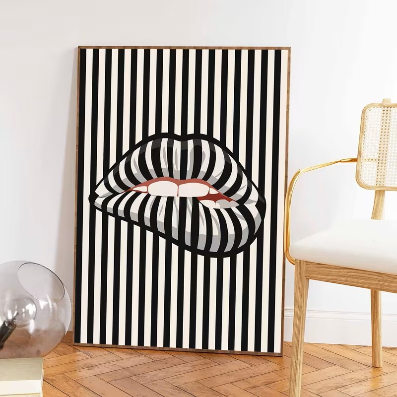 ملصق فني بسيط وتجريدي مخطط على - مراجعة Interior Design Poster وسعره