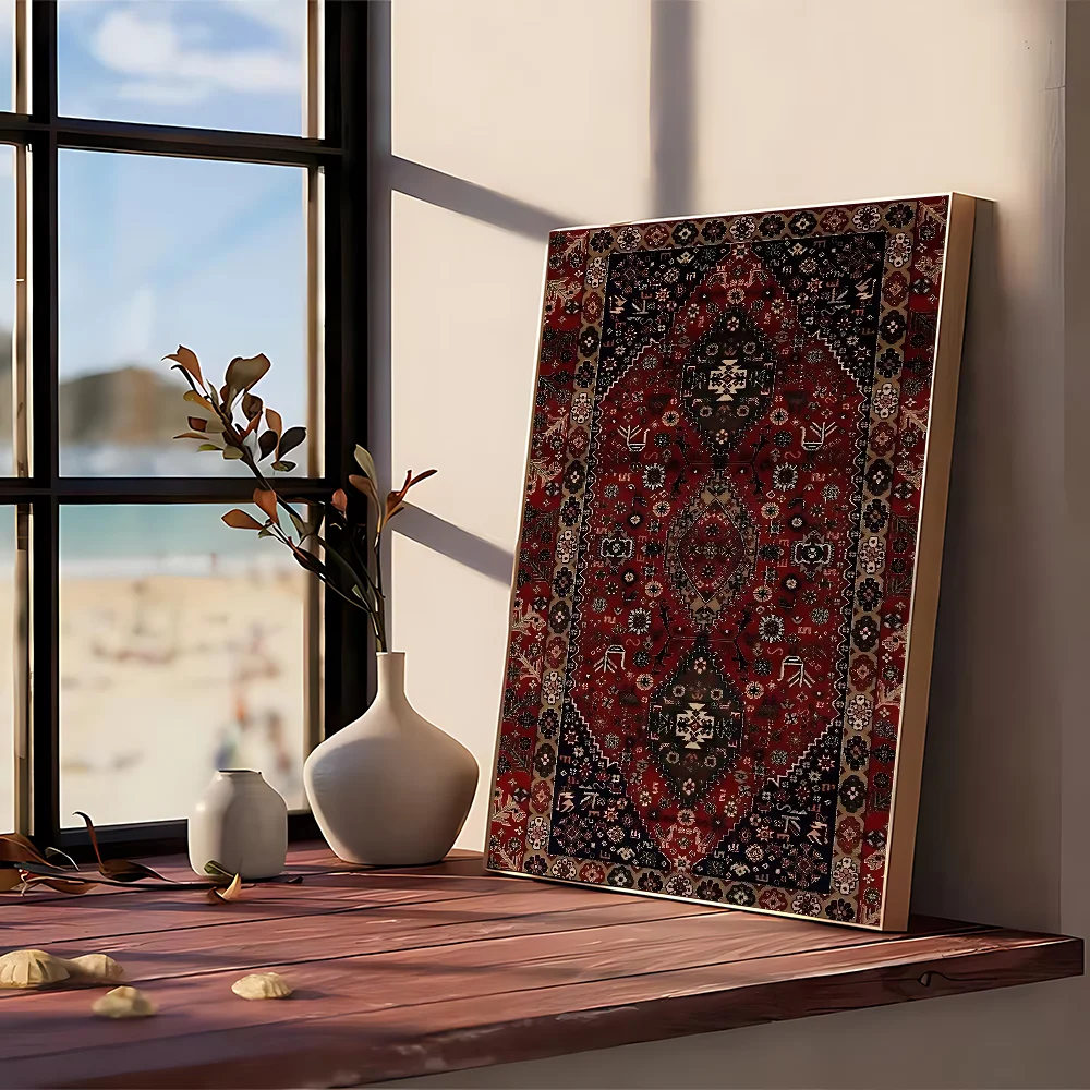 ملصق سجادة فارسية بدون إطار، م - مراجعة Printed Rug Abstract وسعره