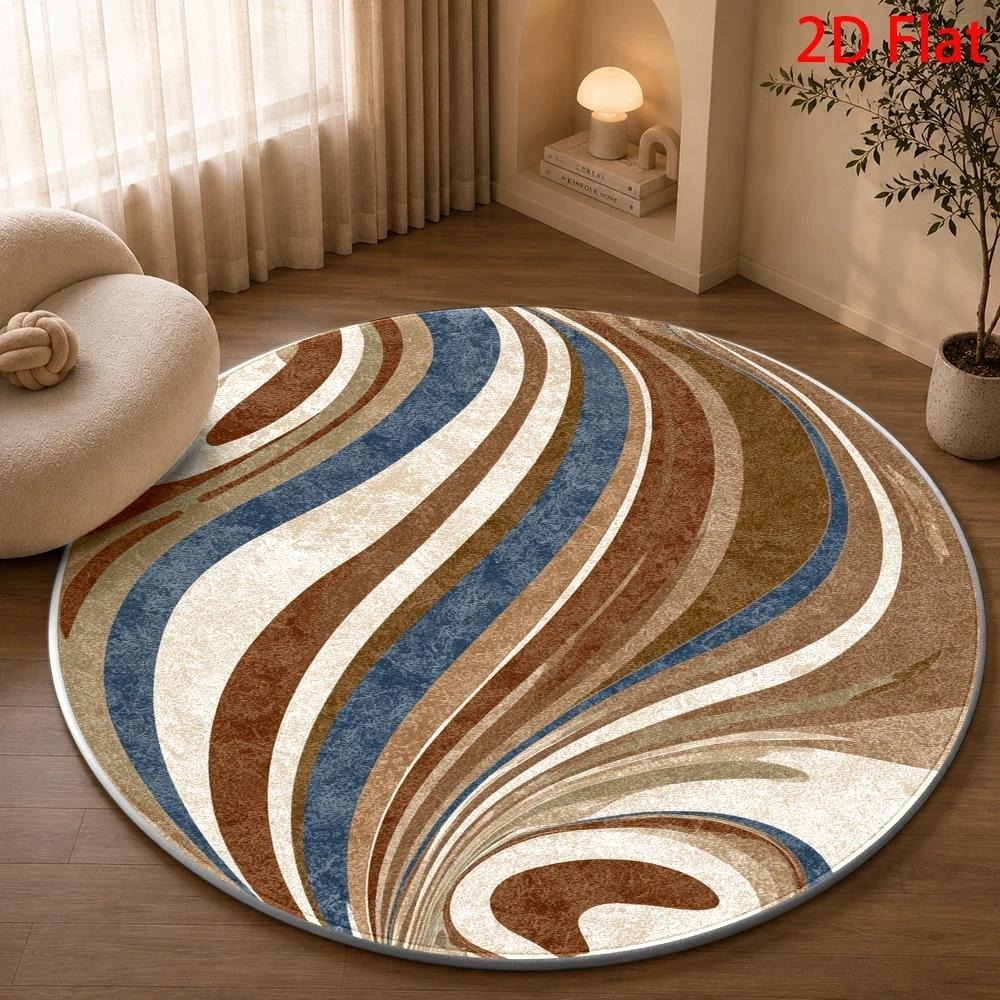 سجادة دائرية عصرية بتصميم تجري - مراجعة Printed Rug Abstract وسعره
