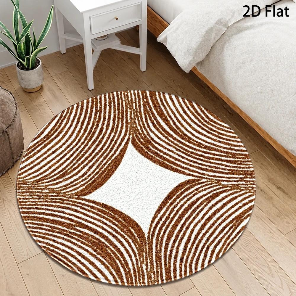 سجادة دائرية عصرية بتصميم تجري - مراجعة Printed Rug Abstract وسعره