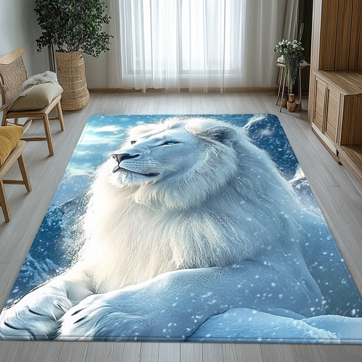 سجادة فاخرة بتصميم أسد الثلج،  - مراجعة Printed Rug Abstract وسعره