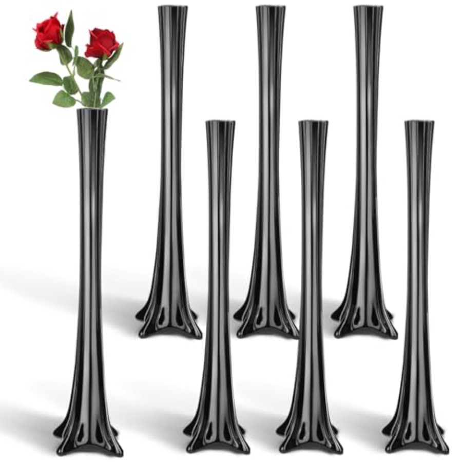 مزهريات زجاجية سوداء طويلة ورف - مراجعة Fluted Vase Tall وسعره